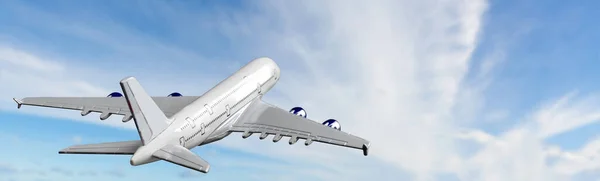 Flygplan Hög Hastighet Moln Himlen — Stockfoto