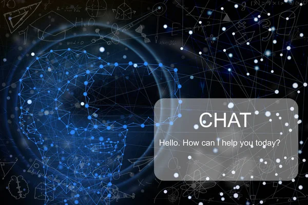 Enter Command Prompt Contact Business Information Analysis Futuristic Technology Chat — Fotografia de Stock