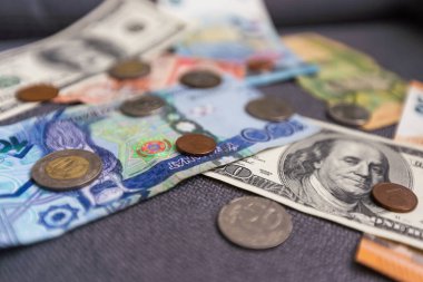 Dolar ve avro. Arkaplan ve doku.