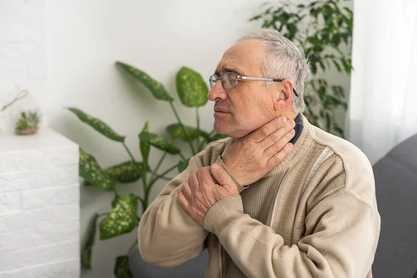 Old Man Toothache Elderly Senior Man Has Toothache Unhappy Man — Stok fotoğraf