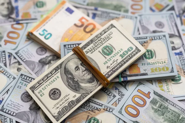 Billetes Dólares Euros Dinero — Foto de Stock