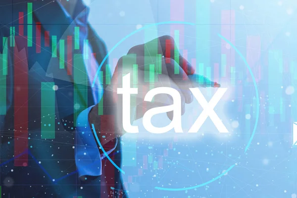 Touchscreen Handscanner Zur Steuerung Des Persönlichen Einkommensteuersymbols Staatliche Steuer Dokument — Stockfoto