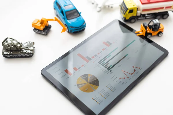 Tablet Computer Different Types Toy Transport — Stockfoto