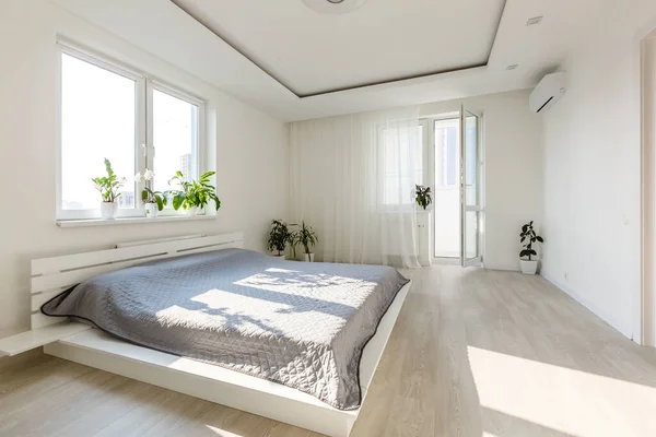 Ruhe Interieur Komfort Und Bettwäsche Konzept Bett Hause Schlafzimmer — Stockfoto