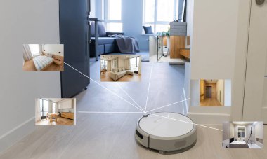 Robot elektrik süpürgesi için akıllı ev uygulaması.