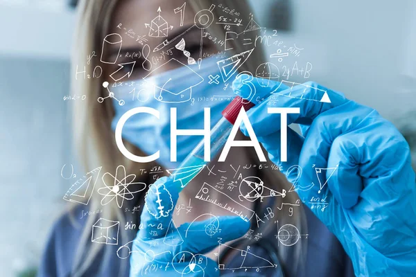 Dupla Exposição Fórmulas Chat Tela Virtual Inteligência Artificial — Fotografia de Stock