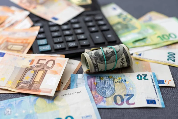 Achtergrond Van Libanees Lira Geld Met Dollars Australische Euro Dollars — Stockfoto