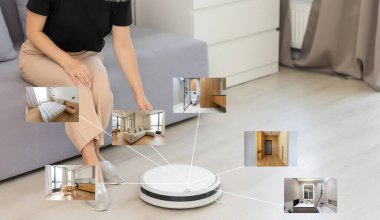 Robot elektrik süpürgesi için akıllı ev uygulaması.