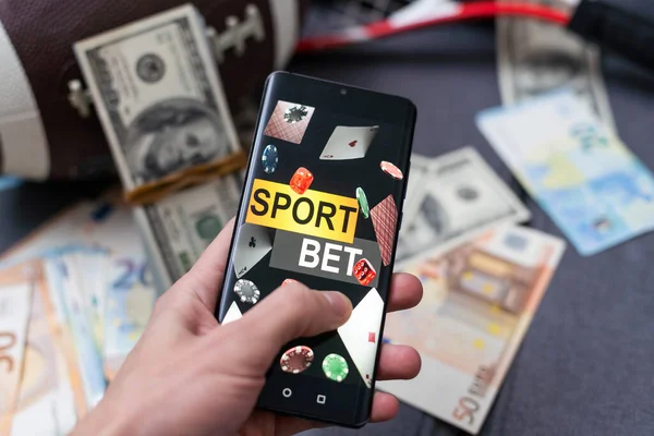 Sportwetten App Auf Dem Handy Bildschirm — Stockfoto