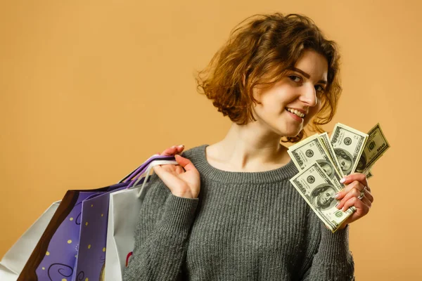 Woman Shopping Happy Woman Shopping Bags Enjoying Shopping Consumerism Shopping — Stock Photo, Image