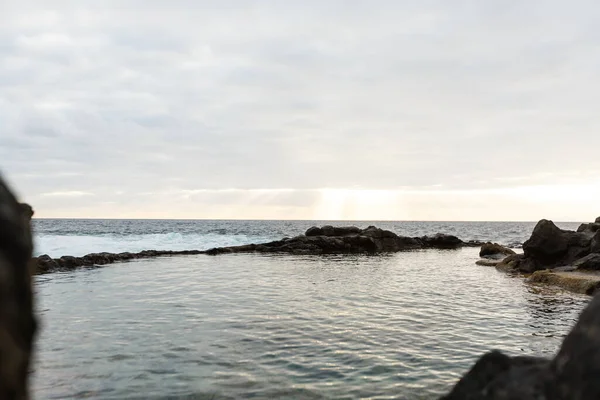 Staré Kamenné Molo Při Západu Slunce Tenerife Kanárské Ostrovy Španělsko — Stock fotografie