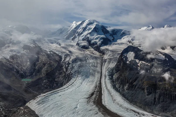 Vedere Aeriană Munților Alpi Din Elveția Ghețar — Fotografie, imagine de stoc