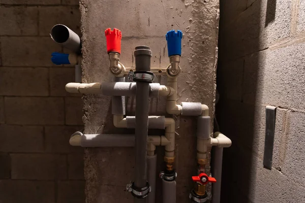 Egy Fürdőszoba Felújítása Házban Vízvezeték — Stock Fotó