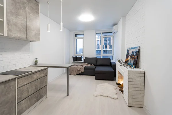 Modern Appartement Met Open Keuken Woonkamer — Stockfoto