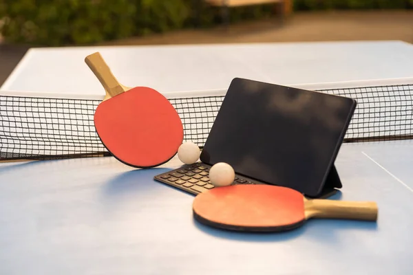Концепція Спортивної Діяльності Настільного Тенісу Пінг Понг — стокове фото