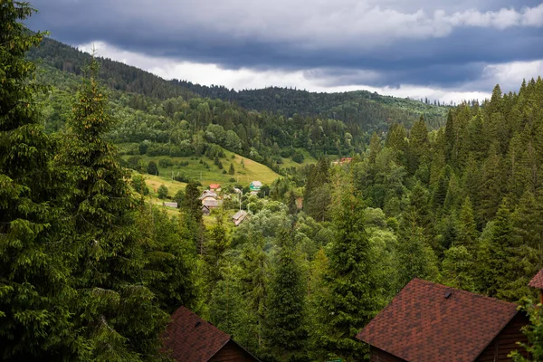 Hausdächer Wald — Stockfoto