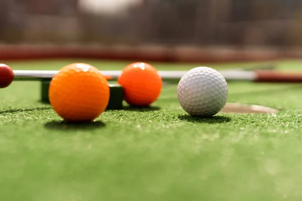 Minigolfboll Konstgräs Sommarsäsong Spel — Stockfoto