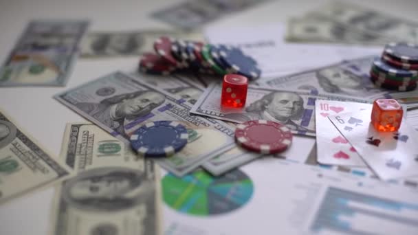 波兰税单用抛光的钱 钱赌卡 — 图库视频影像