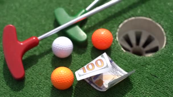 Concept Golf Must Use Budget Cash Prizes Very Competitive — Stock Video