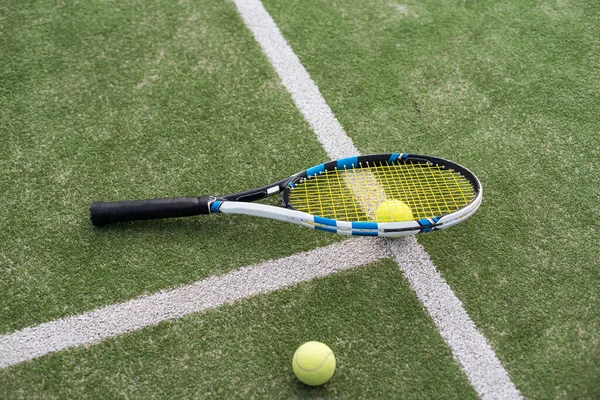 Équipement Pour Jouer Tennis Sur Herbe — Photo