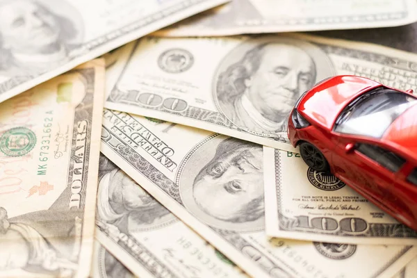 Carro Dinheiro Conceito Para Compra Aluguel Seguro Combustível Serviço Custos — Fotografia de Stock