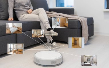 Robot elektrik süpürgesi için akıllı ev uygulaması.