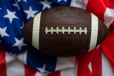 rugby ball with usa flag.