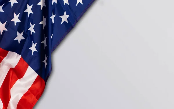 stock image Closeup of American flag on plain background.