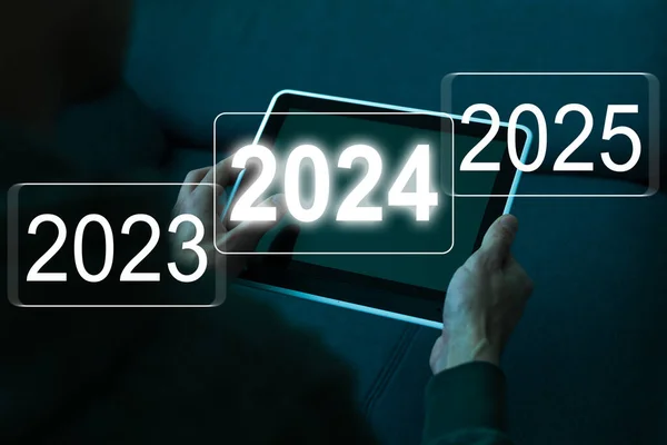 Nowy Rok Numer 2023 2024 2025 Schodach — Zdjęcie stockowe