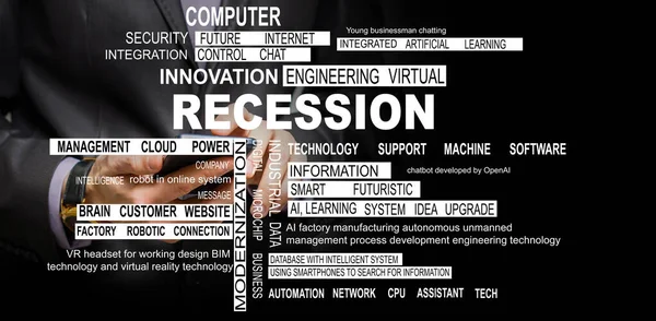 Virtual Icon Word Recession — Stock Photo, Image
