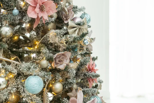Detailní Záběr Míčků Vánoční Stromek Nový Rok Koncepce — Stock fotografie