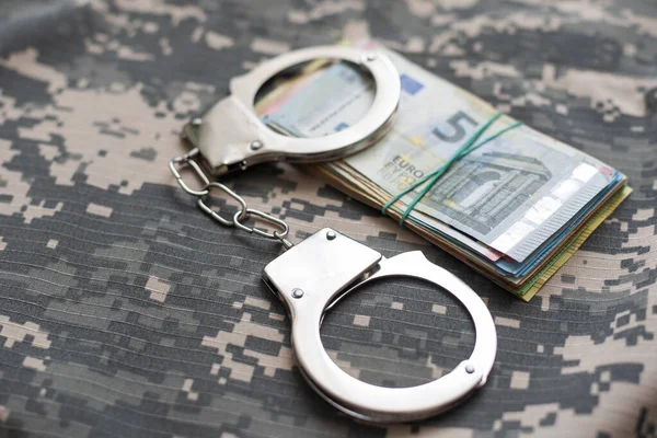 Uniforme Militar Algemas Dinheiro Criminoso Guerra Responsabilidade Criminal Pessoal Militar — Fotografia de Stock