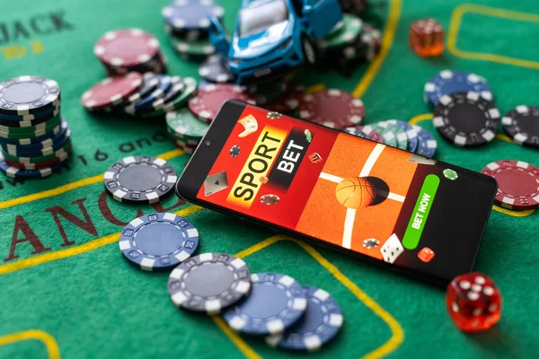 Smartphone Sázení Sport Kasino Hračka Auto — Stock fotografie