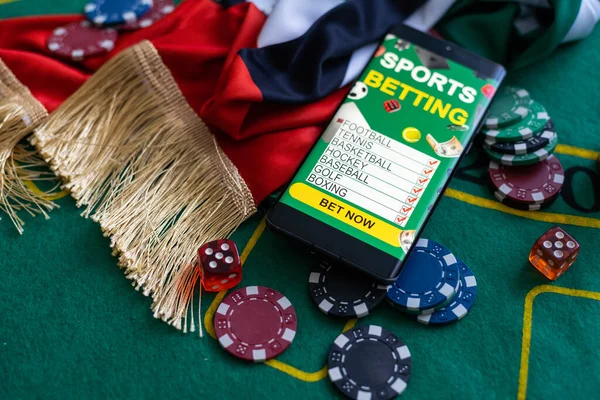 Smartphone Sportovním Sázení Kasino Vlajka Sae — Stock fotografie