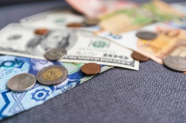 Dolar ve avro. Arkaplan ve doku.