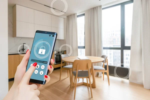 Internet Things Iot Smart Home Kitchen Network Connect Concept Human — Stock Photo, Image