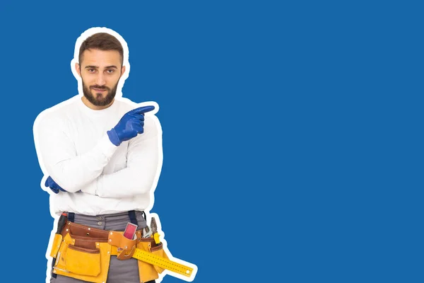 Mann Für Jeden Job Fachmann Für Reparatur Bauhandwerk Und Bauwesen — Stockfoto