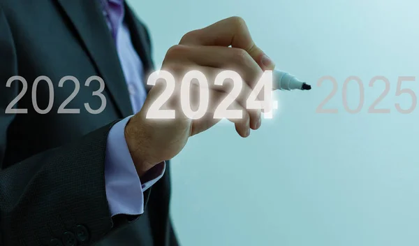 2023 2024 2025 Koncepcja Nowego Roku Pomysł Wyzwanie Biznesowe — Zdjęcie stockowe