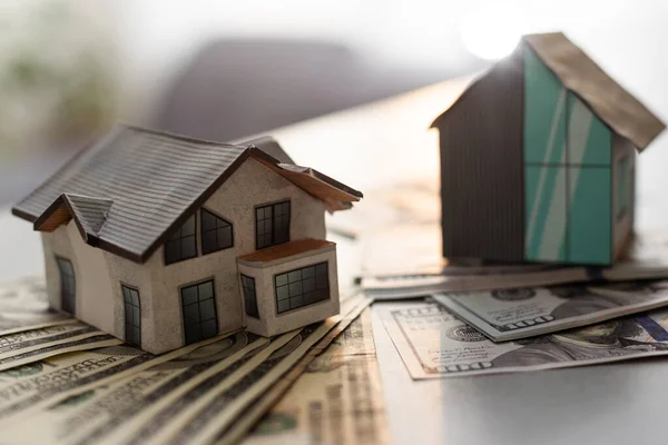 Bauen Hypothek Investition Immobilien Und Immobilienkonzept Hautnah Wohn Oder Hausmodell — Stockfoto