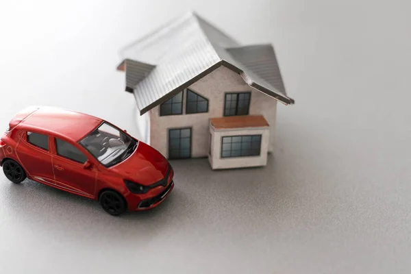 stock image Home and car artificial on the concrete