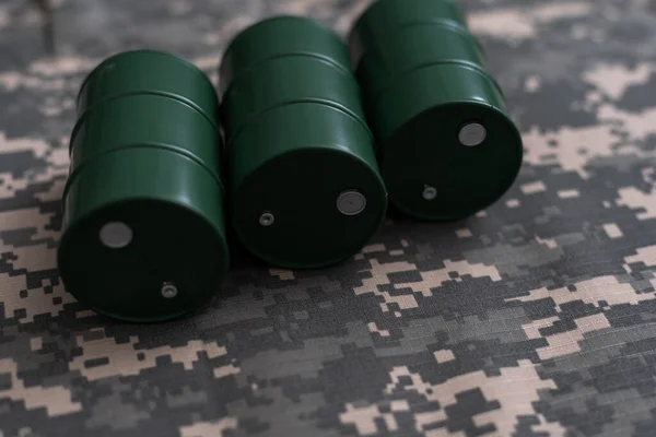 Military Uniform Toy Barrel — Stock Photo, Image