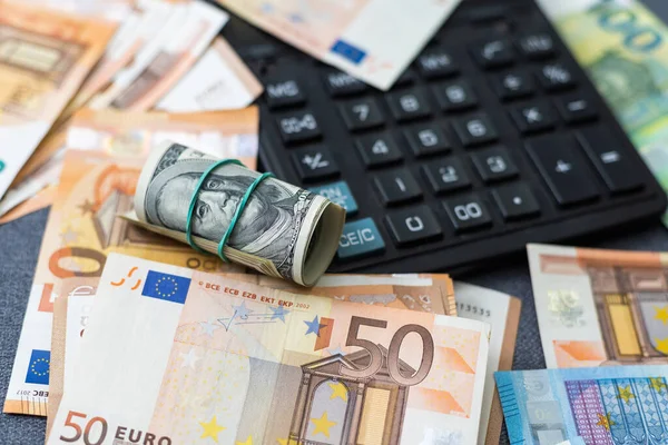 Geld Uit Verschillende Landen Dollars Euro Roebels Internationale Valuta Achtergrond — Stockfoto