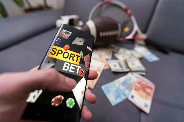 Sportovní Sázení Aplikace Obrazovce Mobilního Telefonu — Stock fotografie