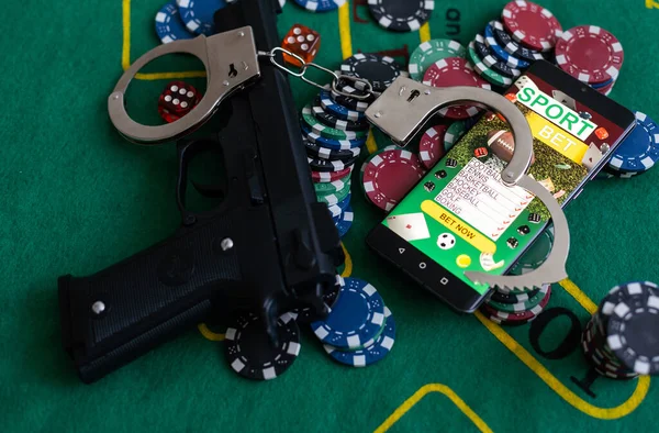 Casino Chips Uma Combinação Vencedora Cartões Flush Royal Lado Das — Fotografia de Stock