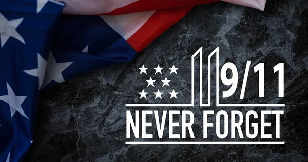 Vatanseverlik Günü Eylül Abd Bayrağı Veya Amerikan Bayrağı 911 Anıtı — Stok fotoğraf