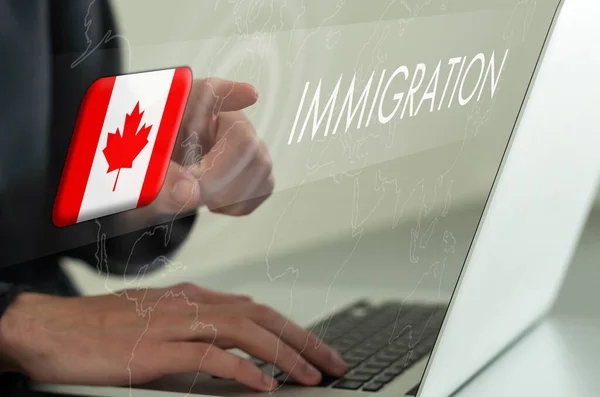 Pantalla Virtual Con Emigración Canadá —  Fotos de Stock