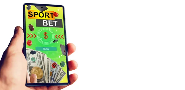 Smartphone Gegen Bildschirm Der Glücksspiel App — Stockfoto