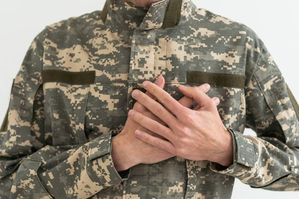 Ein Soldat Ist Herzzerreißend — Stockfoto
