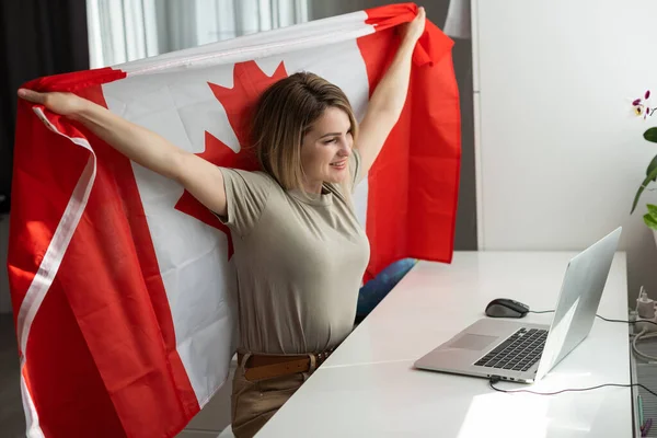 Canada Bandiera Nazionale Business Communication Concept Foto Alta Qualità — Foto Stock