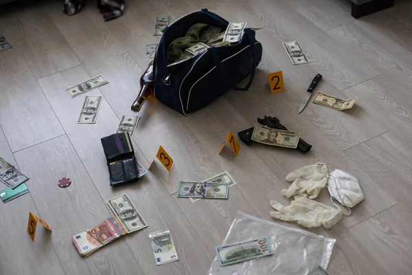 Çantada çok para var. Dolar. Yüksek kalite fotoğraf